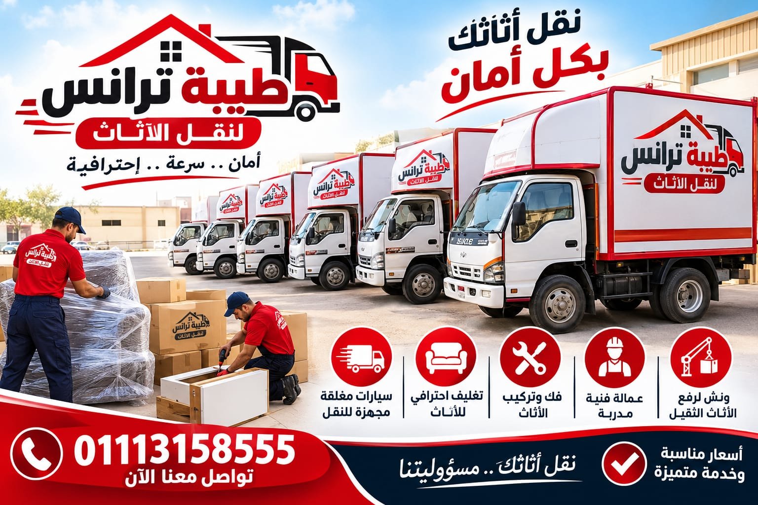 سيارات نقل الاثاث المغلقة من طيبة ترانس